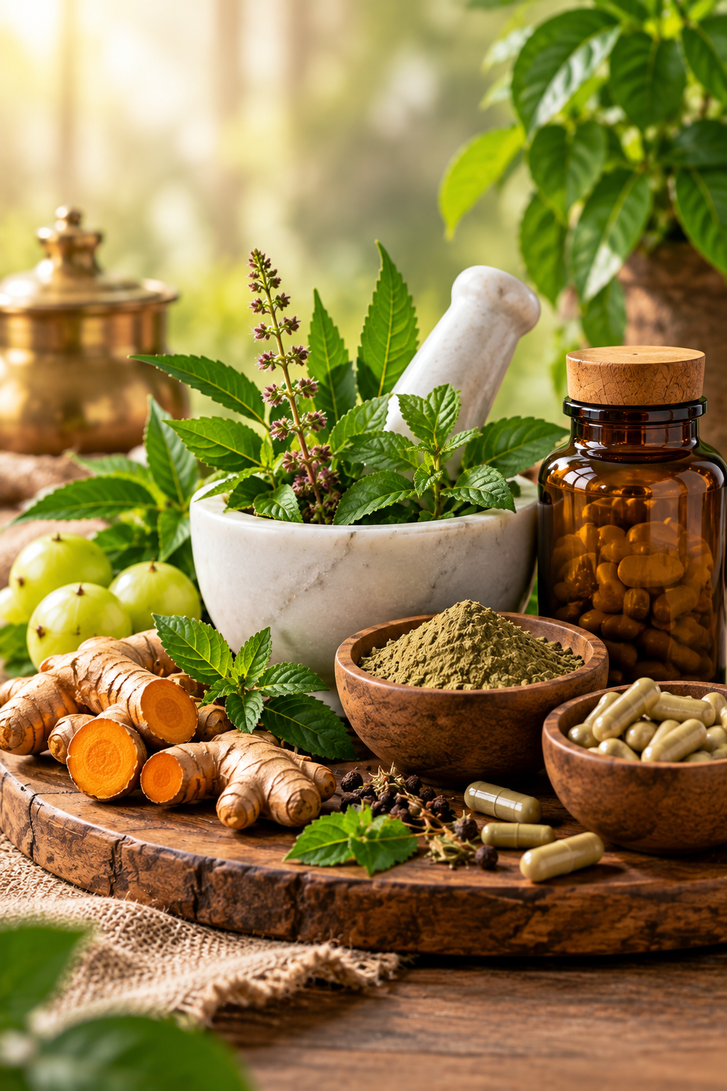 Ayurvedic herbs and medicines at MSM Ayurveda pharmacy